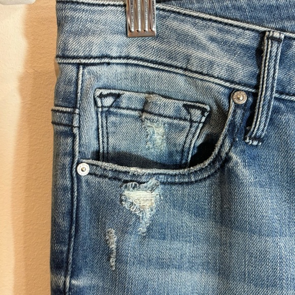 BLACK ORCHID LA Sz 28 MIA Mid-Rise Skinny Flare Mid-Wash Distressed Denim Jeans - Picture 11 of 13